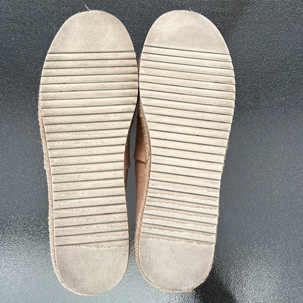 TOMS Espadrille Slip On Shoes Splatter Design Pink & Cream White sz 8 - Picture 4 of 6